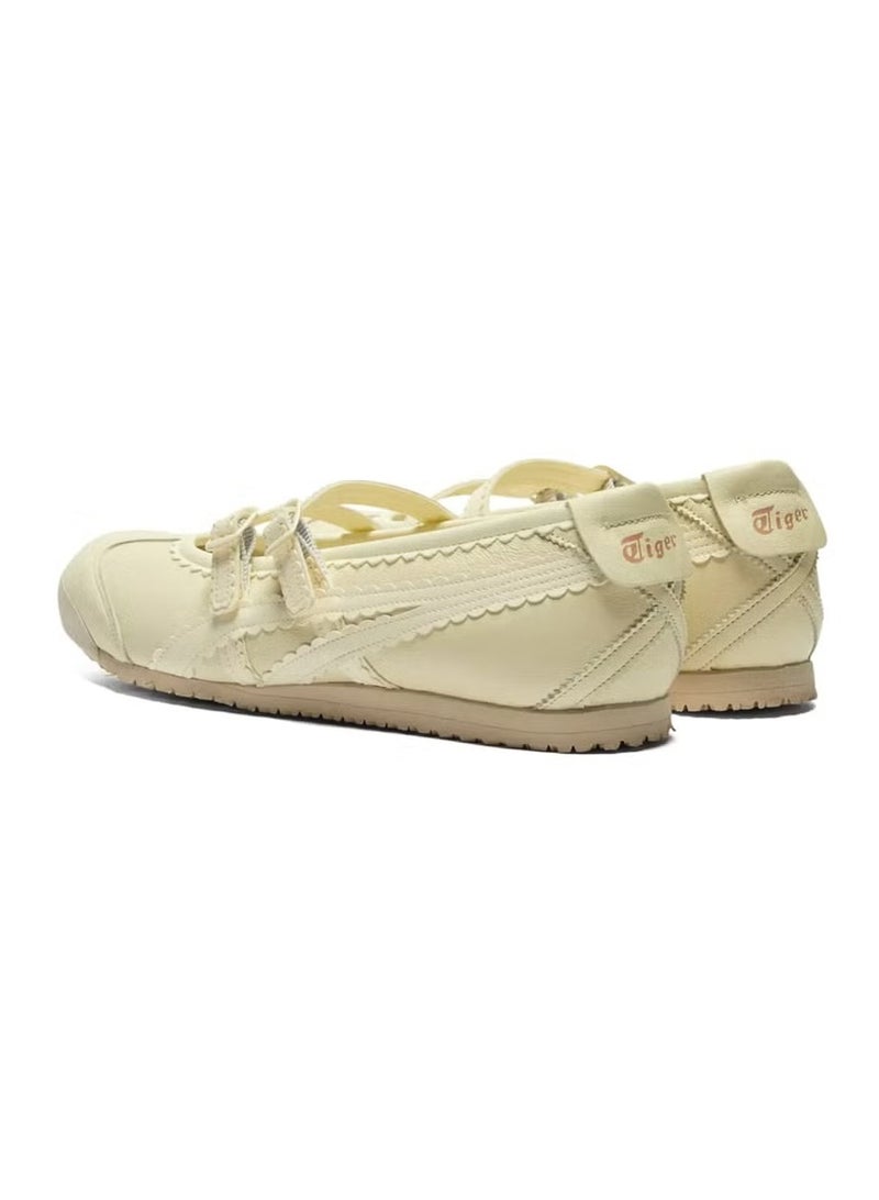 أونيتسوكا تايجر حذاء Onitsuka Tiger Mexico 66 TGRS النسائي – إيفوري وكريم | أحذية كاجوال نسائية بدون رباط مع حزام - Image 3