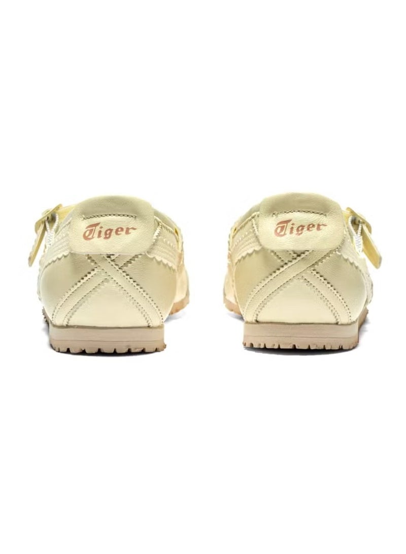 أونيتسوكا تايجر حذاء Onitsuka Tiger Mexico 66 TGRS النسائي – إيفوري وكريم | أحذية كاجوال نسائية بدون رباط مع حزام - Image 4