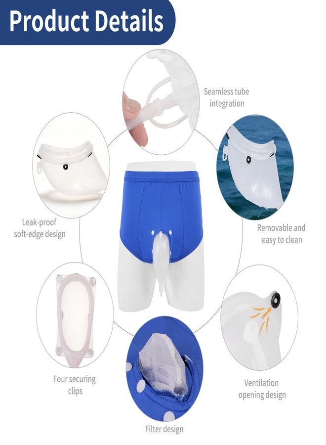 EDRITHRIC Reusable Portable Urinal for Men, Anti Leakage Silicone Urinary Bag for Elderly, for Travel, Comfortable Breathable, Easy to Clean, for Bedridden, Camping, Urgency & Post-Surger - Image 2