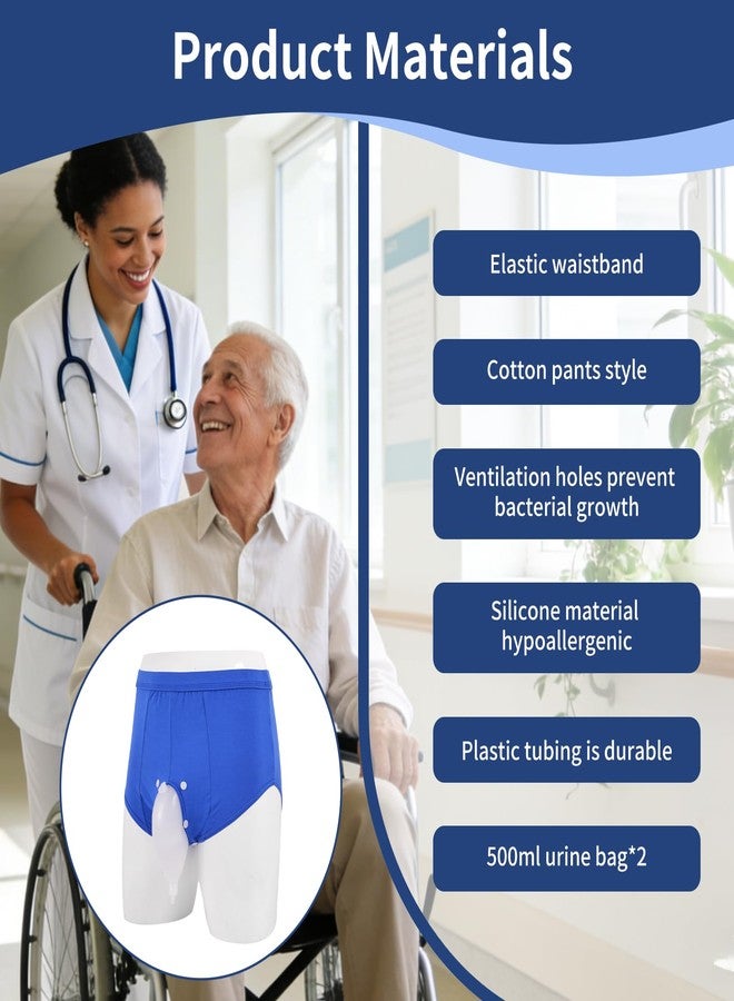 EDRITHRIC Reusable Portable Urinal for Men, Anti Leakage Silicone Urinary Bag for Elderly, for Travel, Comfortable Breathable, Easy to Clean, for Bedridden, Camping, Urgency & Post-Surger - Image 3