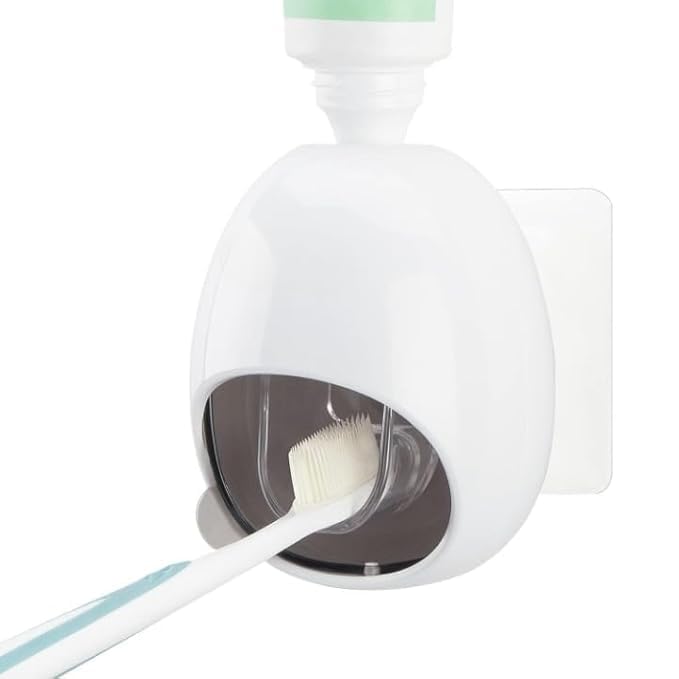 AILEXIM Toothpaste Dispenser & Organiser | Wall Mounted Automatic Toothpaste Squeeze | Accessories for Bathroom | Disassemble & Washable | Punch-Free Space-Saving Squeezer - Image 1