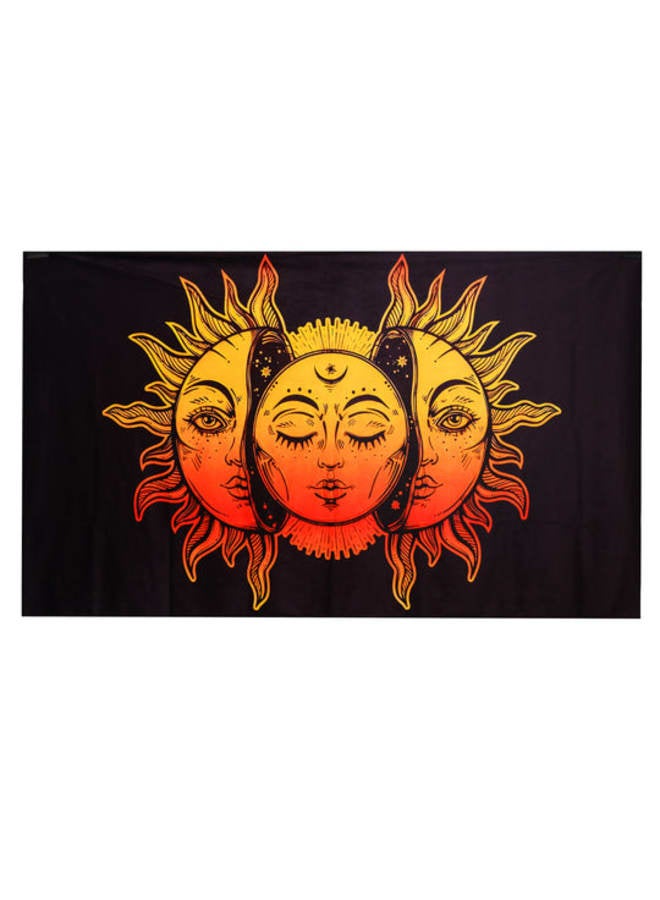 هندي منداله مفرش حائط مطبوع بتصميم ماندالا بوهيمي – ديكور فني هيبي ملون – بوليستر خفيف الوزن  – لتزيين غرفة النوم أو المعيشة أو السكن الجامعي - Image 3