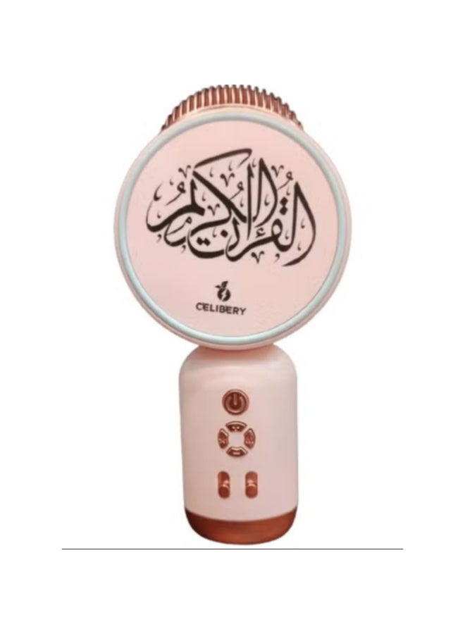 CELIBERY Digital Quran Multi Function Device Quran 3 IN 1 Device Quran, Microphone, Bluetooth Speakerl, Pink - Image 1