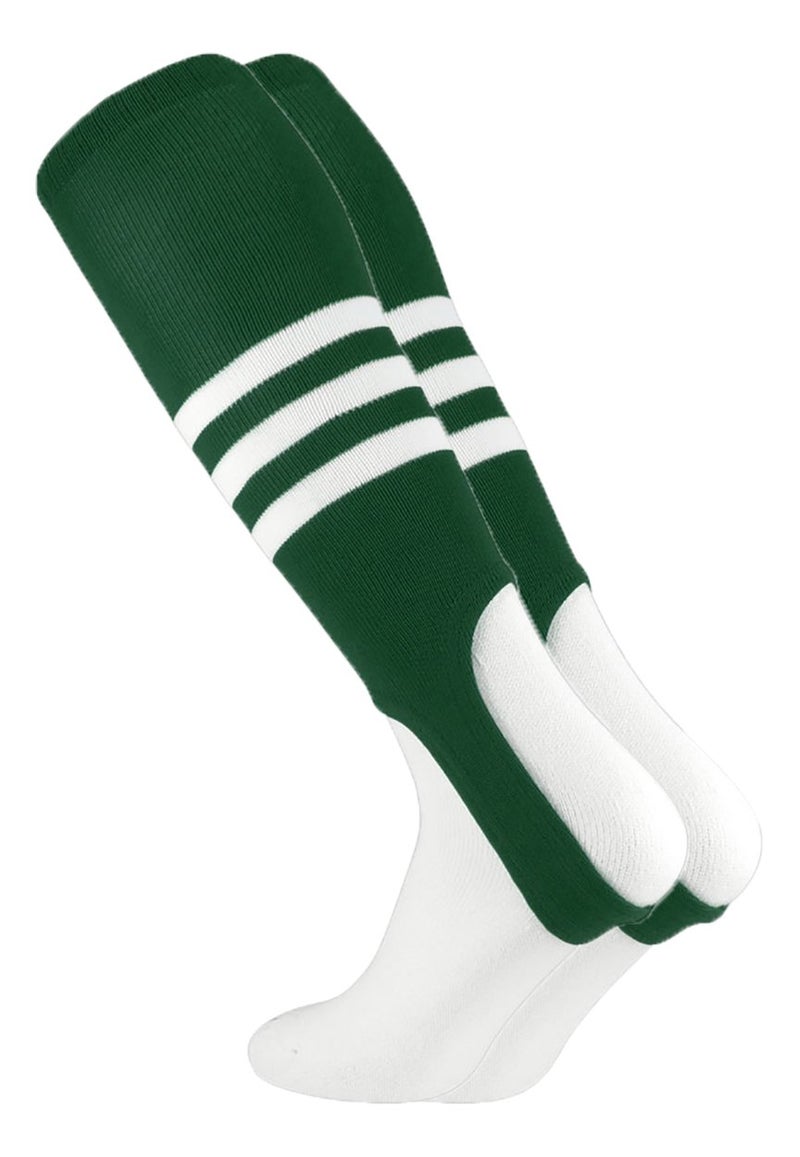 MadSportsStuff Baseball Stirrups Pattern B (Dark Green/White, Large)