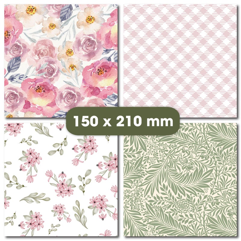 Desecraft 48 sheets Spring Vintage Scrapbooking Cardstock Decorative Paper Pack for Card Making Background Origami Scrapbook Paper Scrapbook Materials Supplies - Image 2