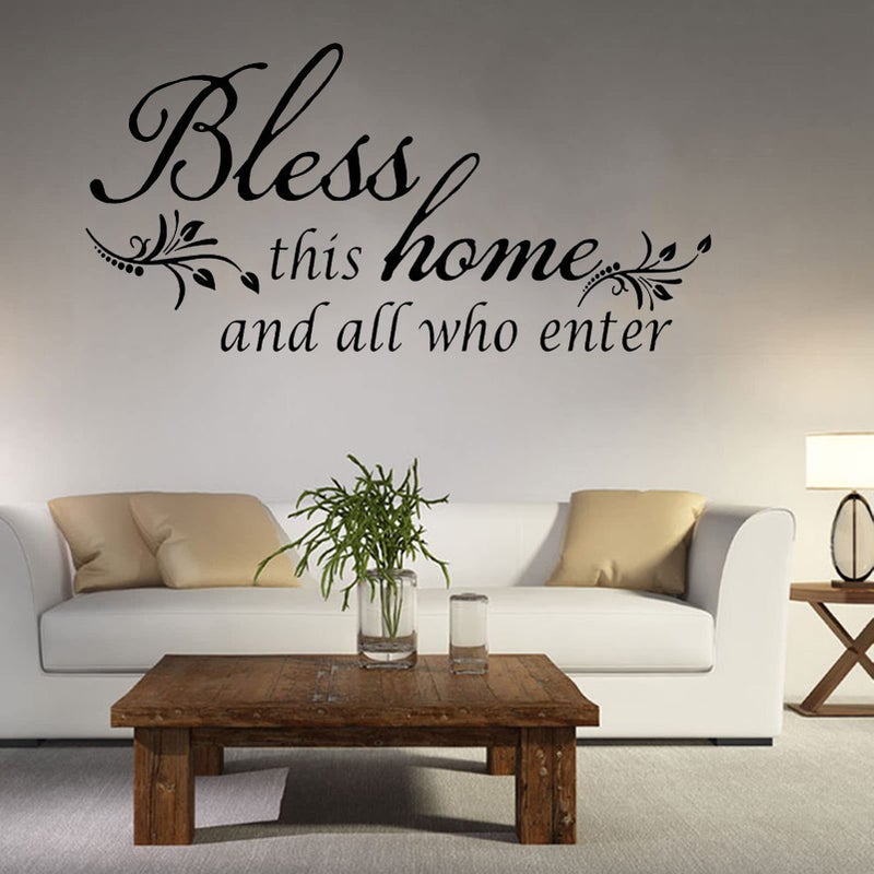 Wall Stickers Family Letter Quote WaterProof Home Decor Wall Sticker Removable Vinyl Decal Art Mural for Living Room Bedroom  Bless This Home
