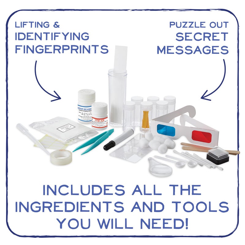 مايندوير Mindwary Science Academy Lab - مجموعات علمية للأطفال من عمر 8 إلى 12 عامًا - مجموعة أدوات المباحث للأطفال مع 7 تحقيقات جنائية ومستحضرات الجريمة - الأعمار 8 وما فوق - Image 3