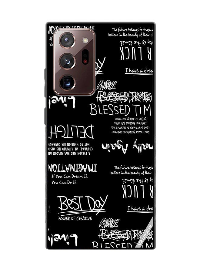 VR CREATIVE Protective Case Cover For Samsung Galaxy Note20 Ultra 5G Alligraphy And Lettering Black Design Multicolour - Image 1