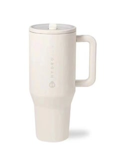 HydroJug Traveler - 40 oz Water Bottle with Handle u0026 Flip Straw - Fits in Cup Holder, Leak Resistant Tumbler-Reusable Insulated Stainless Steel u0026 Rubber Base - Gifts for Women u0026 Men 