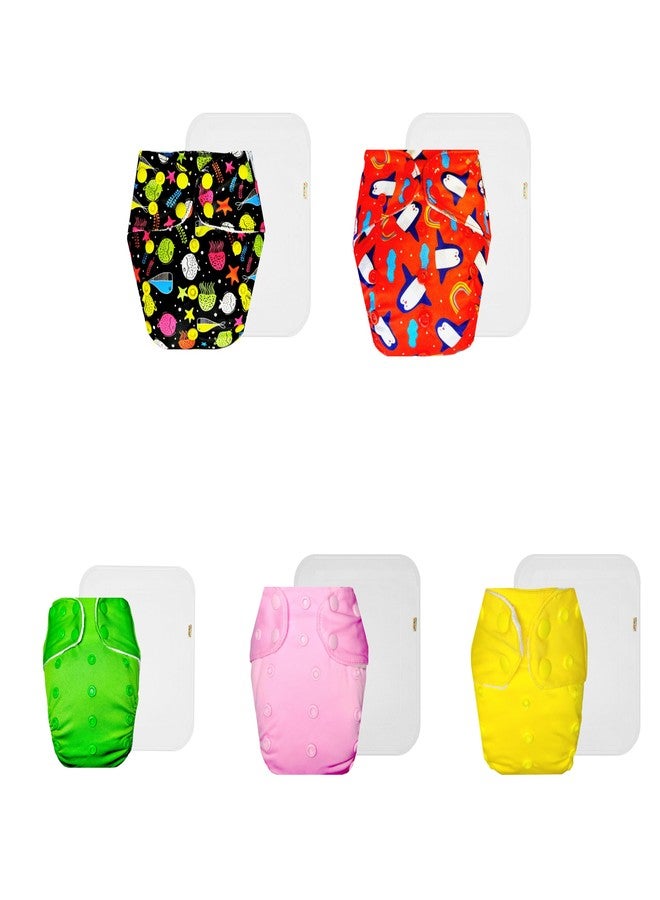 حفاضات دمبلدو القماشية الممتازة مع حشوة قطنية (عبوة من 5) | ملائمة تمامًا | وسادة ماصة من 6 طبقات | سهلة التنظيف | مصممة من قبل الأمهات | من 3 أشهر إلى 3 سنوات | للجنسين - Image 1