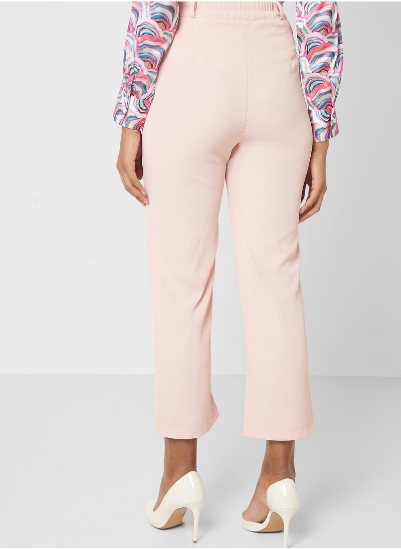 ELLA - Plicate Detail High Waist Pants - Image 1