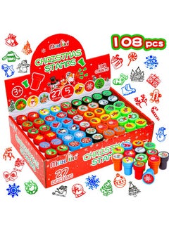 Max Fun 108Pcs Christmas Assorted Stamps For Kids Christmas Party Favors Supplies Christmas Goodies Bags Stuffers Christmas Stocking Stuffers Classroom Game Reward Prizes(Christmas Stamper)  - Image 1