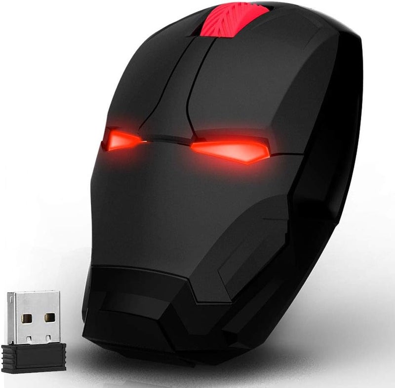 Mikayoo Ergonomic Wireless Mouse, Cool Iron Man Mouse 2.4G Portable Mobile Computer Mouse with USB Nano Receiver for Notebook, PC, Laptop, Computer, MacBook, Responds up to 50 ft - Image 1