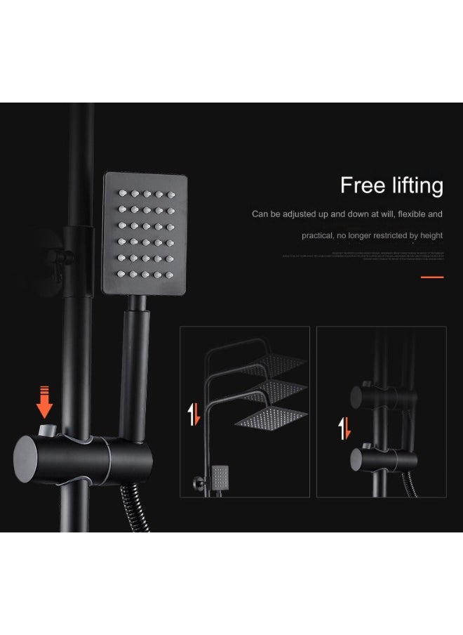VOGMAX - Shower Set,Shower Kit 8-Inch Shower Head with Handheld Including Rough-In Valve Body,Storage Rack and Trim Bathroom Rainfall Shower Kit Square - Image 1
