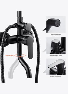 VOGMAX Shower Set,Shower Kit 8-Inch Shower Head with Handheld Including Rough-In Valve Body,Storage Rack and Trim Bathroom Rainfall Shower Kit Square  - Image 2