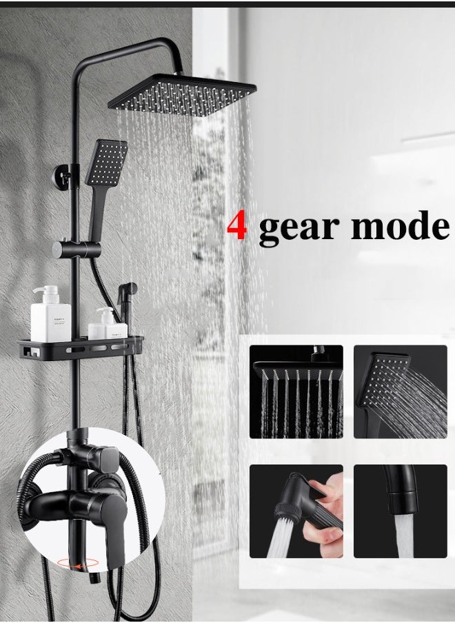 VOGMAX - Shower Set,Shower Kit 8-Inch Shower Head with Handheld Including Rough-In Valve Body,Storage Rack and Trim Bathroom Rainfall Shower Kit Square - Image 1