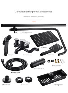 VOGMAX Shower Set,Shower Kit 8-Inch Shower Head with Handheld Including Rough-In Valve Body,Storage Rack and Trim Bathroom Rainfall Shower Kit Square  - Image 5