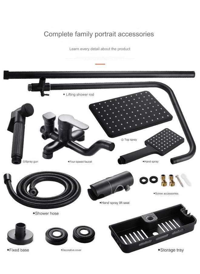 VOGMAX - Shower Set,Shower Kit 8-Inch Shower Head with Handheld Including Rough-In Valve Body,Storage Rack and Trim Bathroom Rainfall Shower Kit Square - Image 1