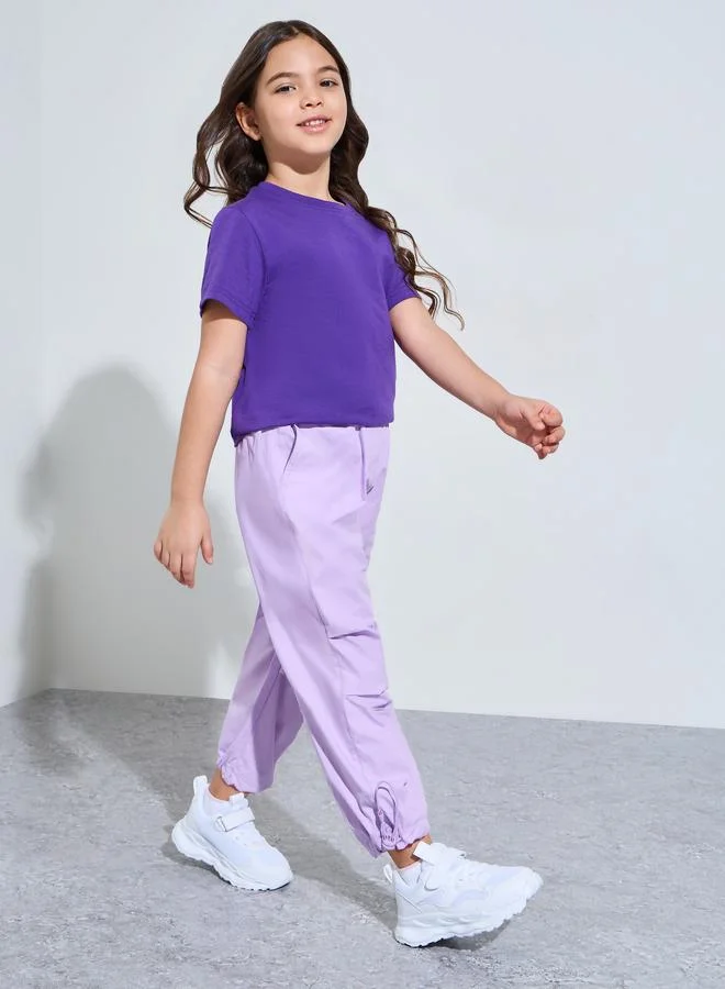 Take Two Girls Lilac Full Length Mid-Rise Woven Pants