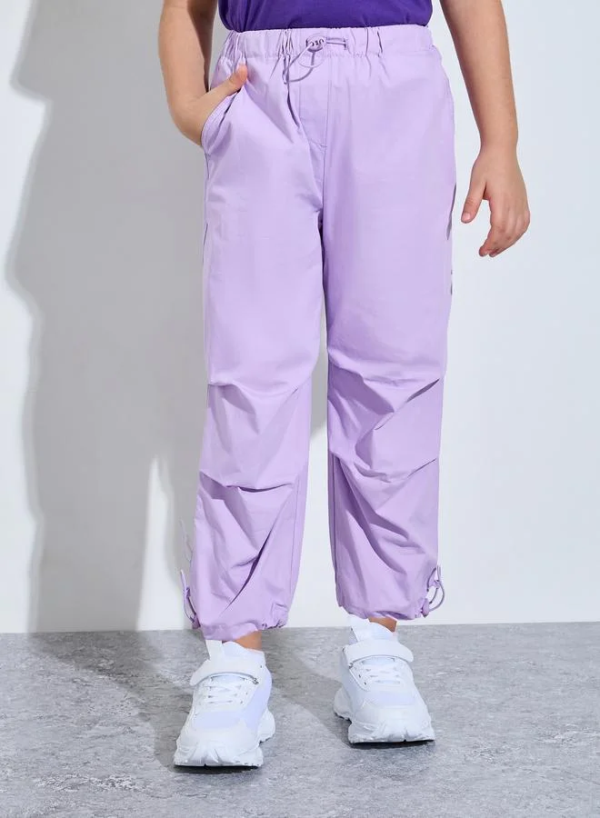 Take Two Girls Lilac Full Length Mid-Rise Woven Pants