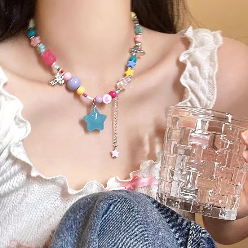 Colorful Dopamine Beaded Choker Necklace for Women - Image 4