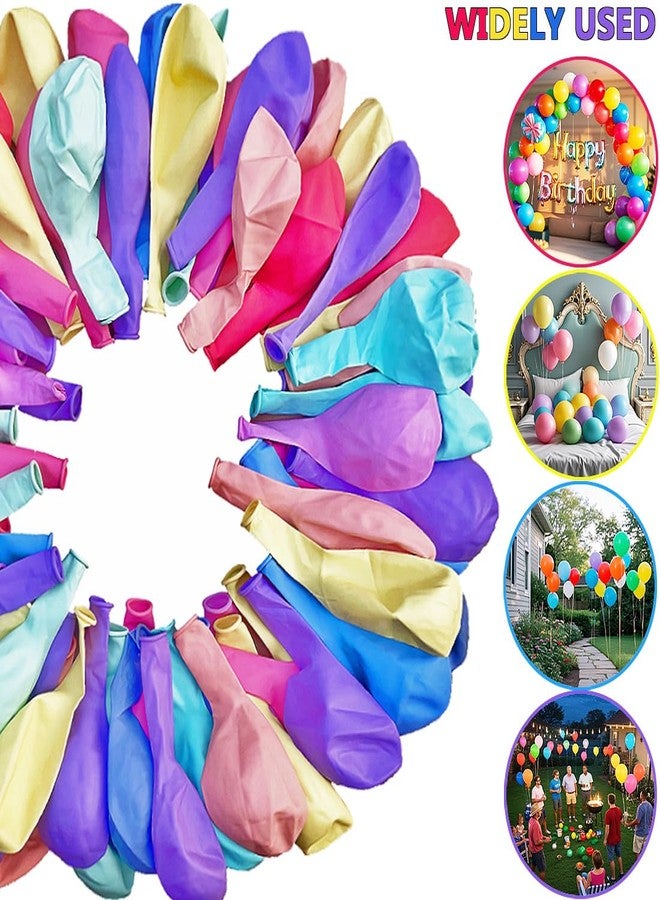 FEISHI Thickened Balloons 100Pcs Birthday Balloons Assorted Colors 12 Inch Colorful Rainbow Balloon Party Latex Balloon with Pump - Image 4