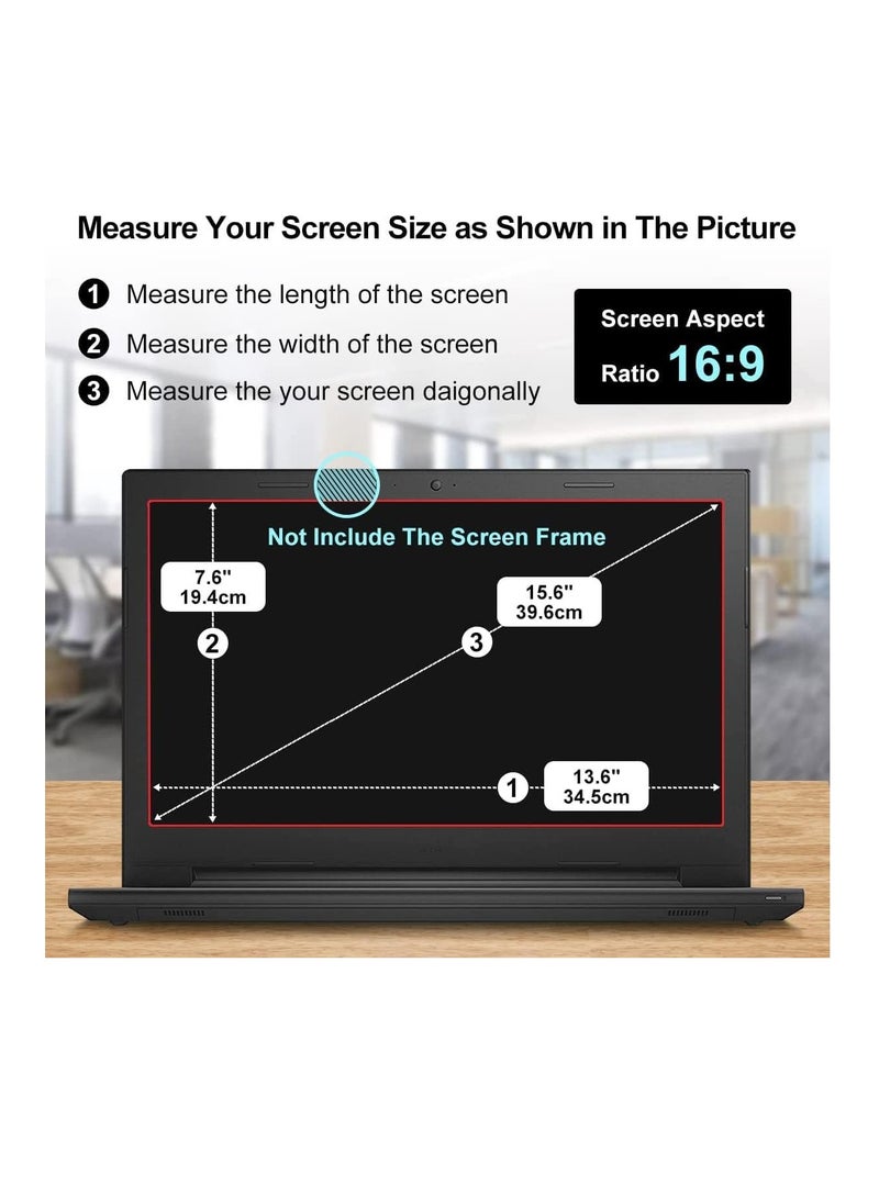 1Pack 15.6" Laptop Screen Protector Eye Protection Anti Glare Anti Blue Light Screen Protector Compatible with 15.6” HP/DELL/Asus/Acer/Sony/Samsung/Lenovo/Toshiba/Razer 16:9 Display Laptop - Image 2