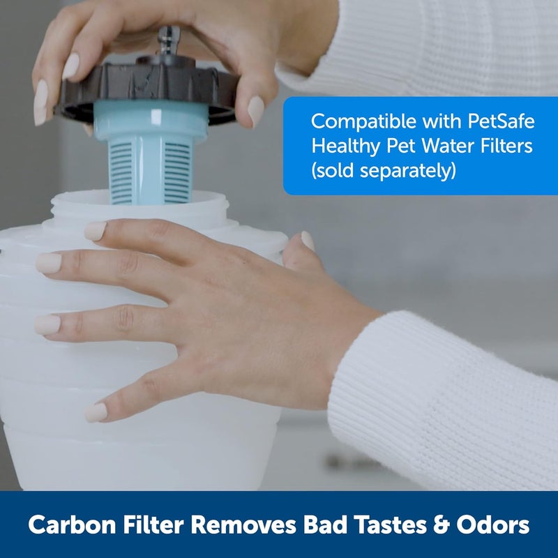 PetSafe Healthy Pet Water Station - Small, 64 oz Capacity, Gravity Waterer for Cats and Dogs with Stainless Steel Bowl - Image 4