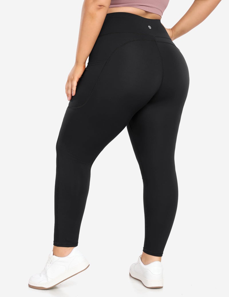 Heathyoga X-6XL Plus Size Leggings for Women with Pockets Tummy Control Plus Size Yoga Pants High Waist Workout Clothes Black - Image 2