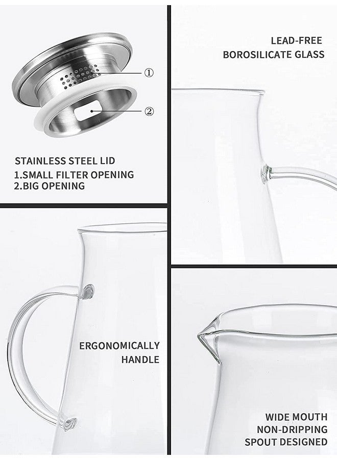 VILON Premium Glass Water Jug - 1.8 Ltr, Transparent, Hot Cold Water Pitcher With Lid Water Jug, Iced Tea, Milk And Juice Beverage Carafe, Lemon Jug., 1.80 Liter (Vd 1.8 L Boro) - Image 5