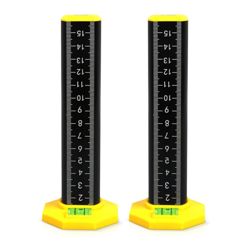 SAMIQU 2Pcs Ceiling and Floor Tile Ruler Leveling Ruler with Magnetic Base Gradienter Horizontals Line Leveling Tool Black