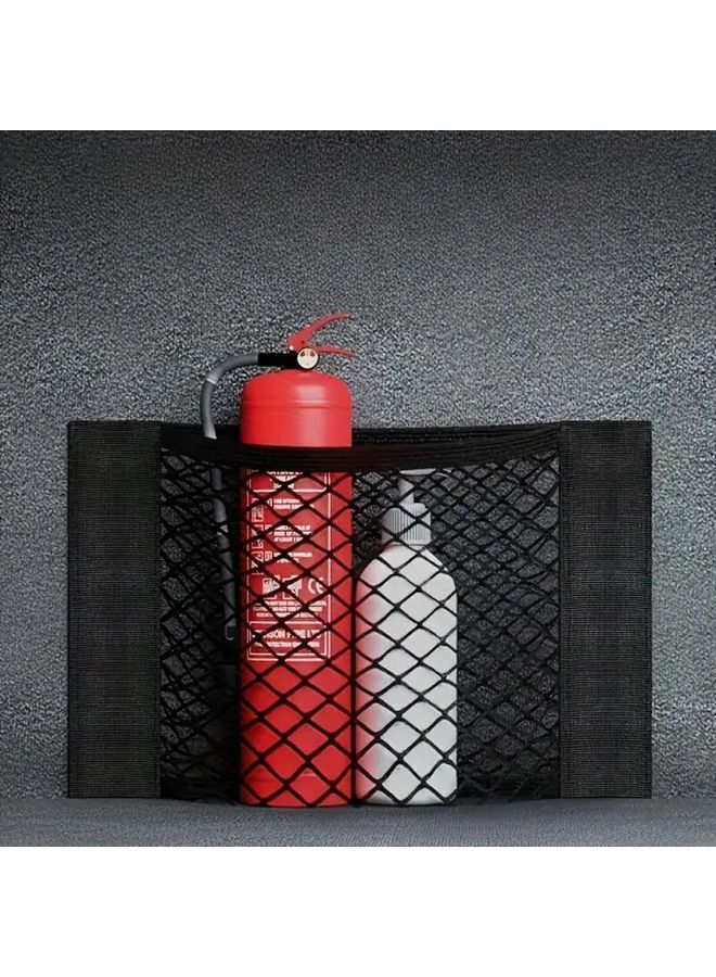 RV Storage Net M 11.8in Long No Drill Elastic Car Organizer Mesh Bag for Camping Trailer Luggage Fixation Tool - Image 1