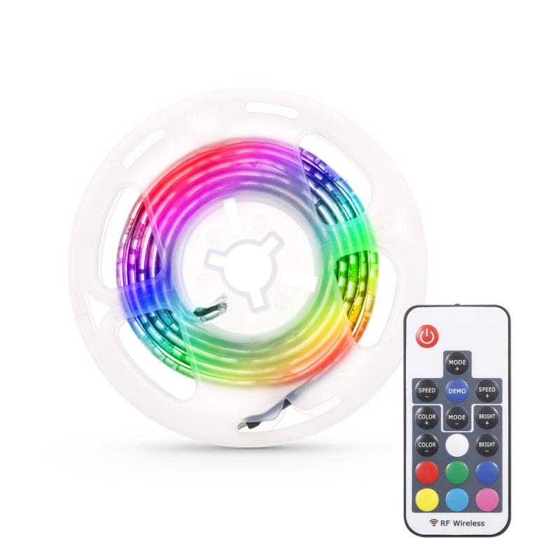 Led Strip Light: 0.5M Black Wireless Remote Control - 20 Single Color Options Usb Powered Energy Saving Led Light for Computer Case Tv Wall Diy Decoration - Image 1