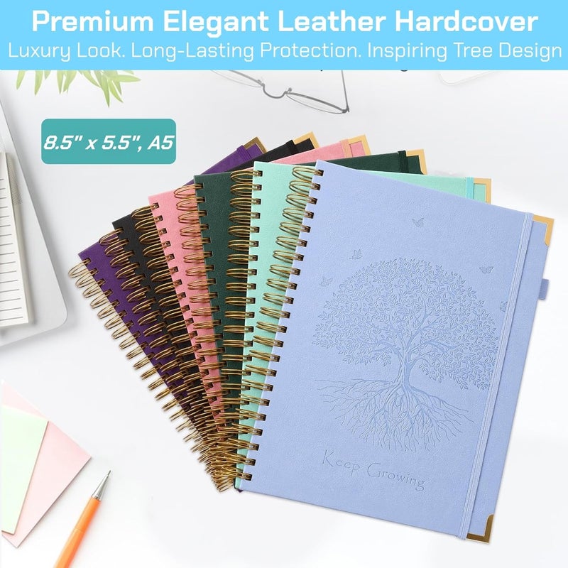 Amanple Graph Paper Notebook, 8.5” x 5.5” Graphing Notebook, 300 Pages, Large A5 Hardcover Grid Notebook Journal, Graph Paper Spiral Notebook with Thick Paper, Pockets for School and Office Supplies, Green - Image 5