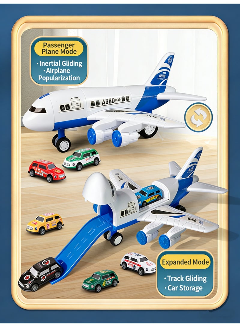 38cm Transformable A380 Airplane Model Toy for Kids with 26 Pull-Back Cars (About 7cm Each) - Play Set Bundle - Image 2