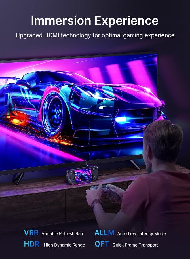 JSAUX RGB Docking Station for Steam Deck (OLED)/ROG Ally/Legion Go, 12-in-1 for Steam Deck Dock with 4K@120Hz HDMI & DisplayPort Gigabit Etherne usb C 3.2 usb A 3.2/2.0, SD/TF Slots 3.5mm Jack-HB1201S - Image 3