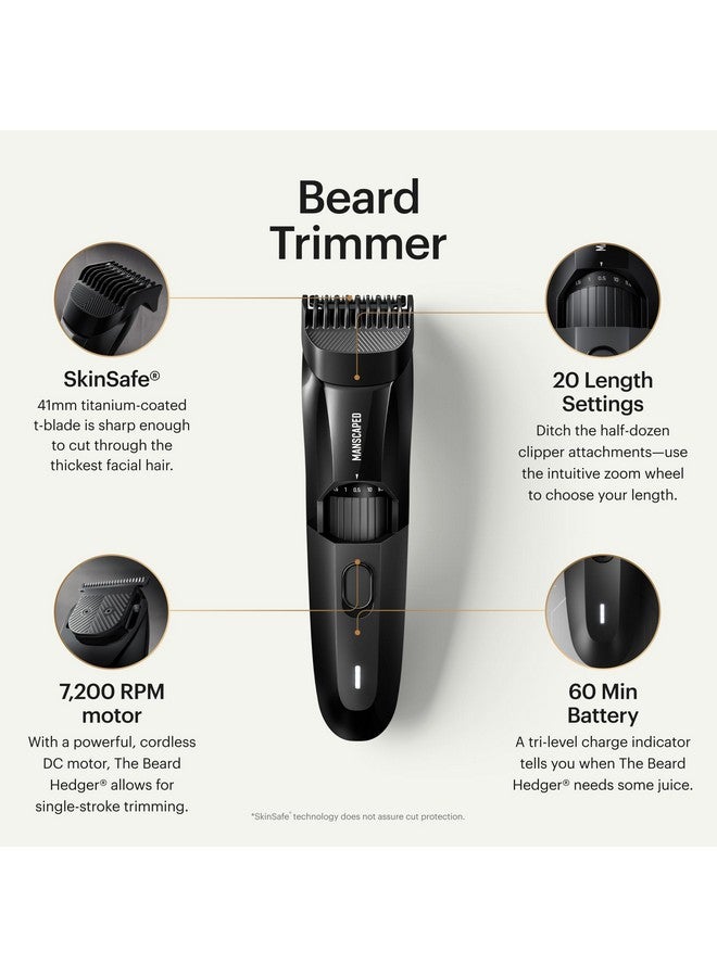 manscaped MANSCAPED® The Beard Hedger® Premium Men's Beard Trimmer, 20 Length Adjustable Blade Wheel, Stainless Steel T-Blade for Precision Facial Hair Trimming, Cordless Waterproof Wet/Dry Clipper - Image 2