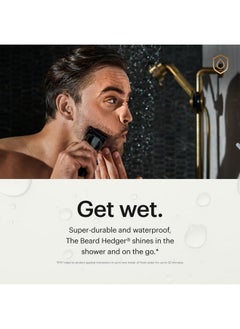 manscaped MANSCAPED® The Beard Hedger® Premium Men's Beard Trimmer, 20 Length Adjustable Blade Wheel, Stainless Steel T-Blade for Precision Facial Hair Trimming, Cordless Waterproof Wet/Dry Clipper  - Image 3