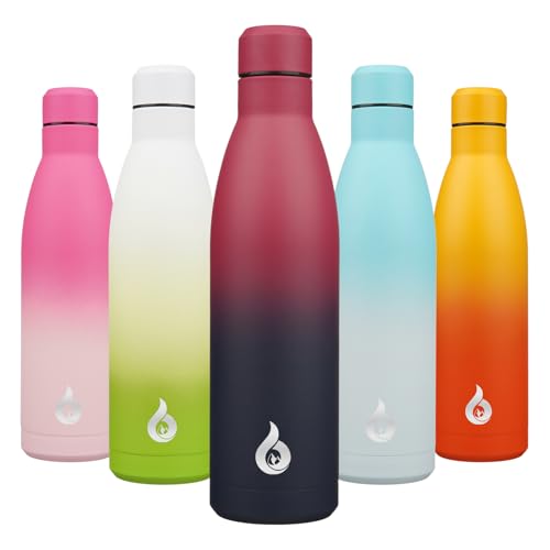 BJPKPK 25oz Insulated Stainless Steel Water Bottles Reusable Metal Travel Sports Water Bottle Keep Cold and HotCharming Black Red - Image 1