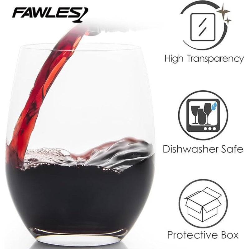 Stemless Wine Glasses Set of 12, 15 Ounce Smooth Rim Standard Wine Glass Tumbler for Red, White Wine, Dishwasher Safe - Image 3