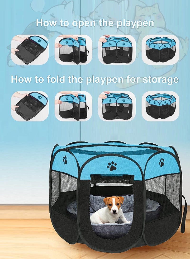 Kidle Foldable Puppy Tent Dog Cage Dog Playpen Cat Cage Pet Playpen Indoor and Outdoor Travel 91*91*58CM - Image 5