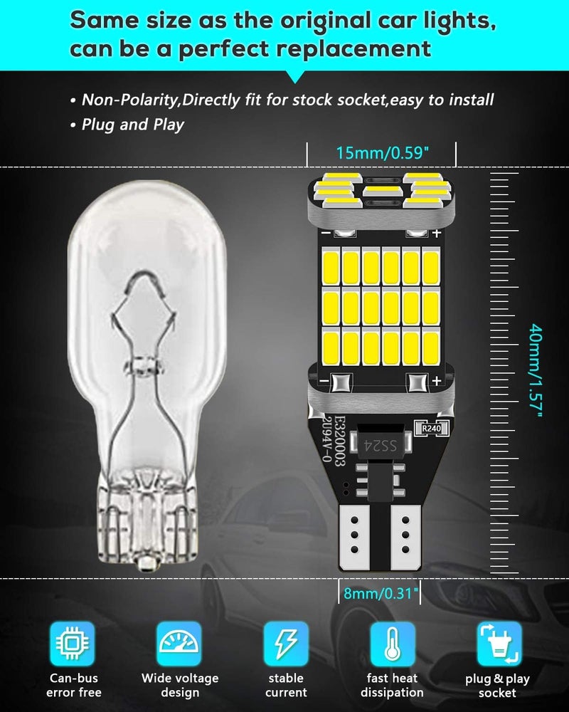 Alopee 4-Pack LED Backup Light Bulbs - Image 2