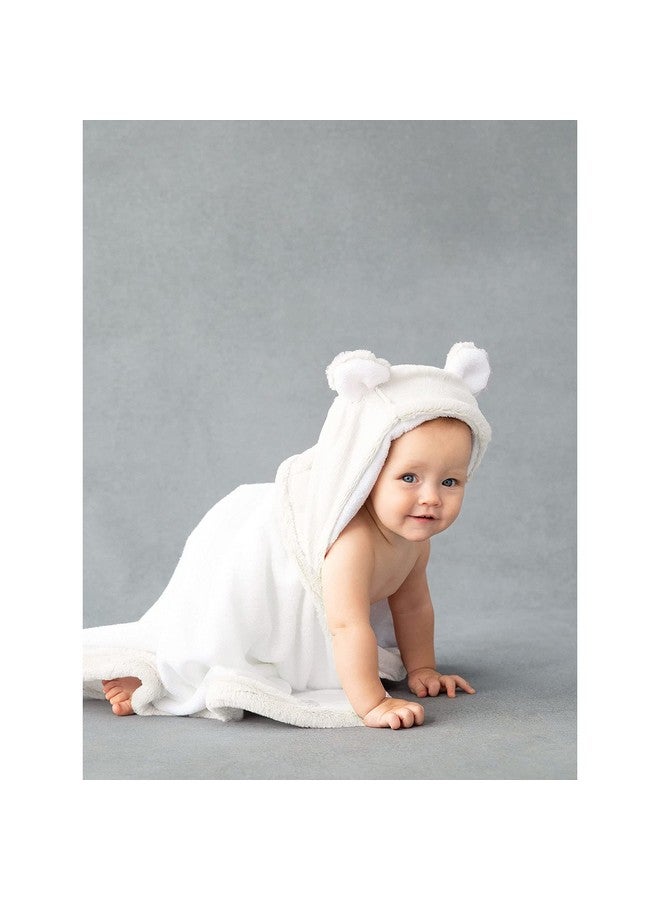 Little Giraffe Luxe Baby Towel with Ears, 24" x 41", Cream - Image 2