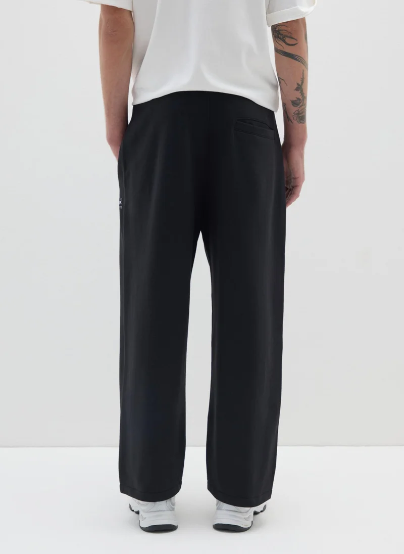 Ovs OVS Black Cotton Blend Relaxed Fit Trousers