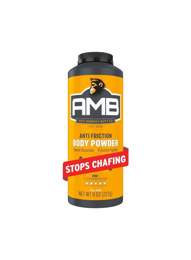 Anti Monkey Butt Body Powder for Women & Men - Anti-Chafing & Anti-Itch Foot Powder with Calamine - Absorbs Sweat & Fights Friction for Thighs, Arms, Chest - Talc-Free Hypoallergenic Formula - 8 oz - Image 1