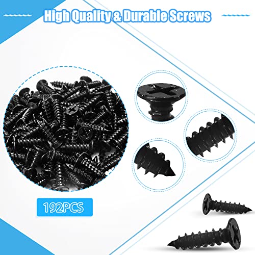 Carooyac 32PCS Black L Corner Brackets + 192PCS Screws, Stainless Steel Corner Braces for Shelves, Heavy Duty Angle Brackets - Image 3