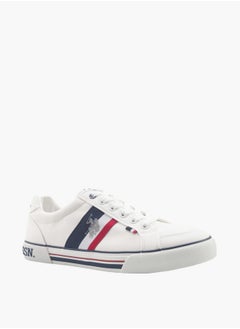 U.S. Polo Assn. Logo Print Lace-Up Canvas Sneakers  - Image 1