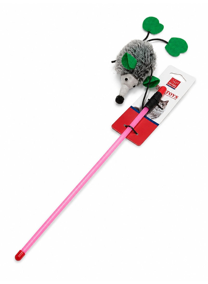 Nunbell Interactive Cat Teaser Wand with Sound – Plush Mouse Toy & Flexible Wand - Image 1