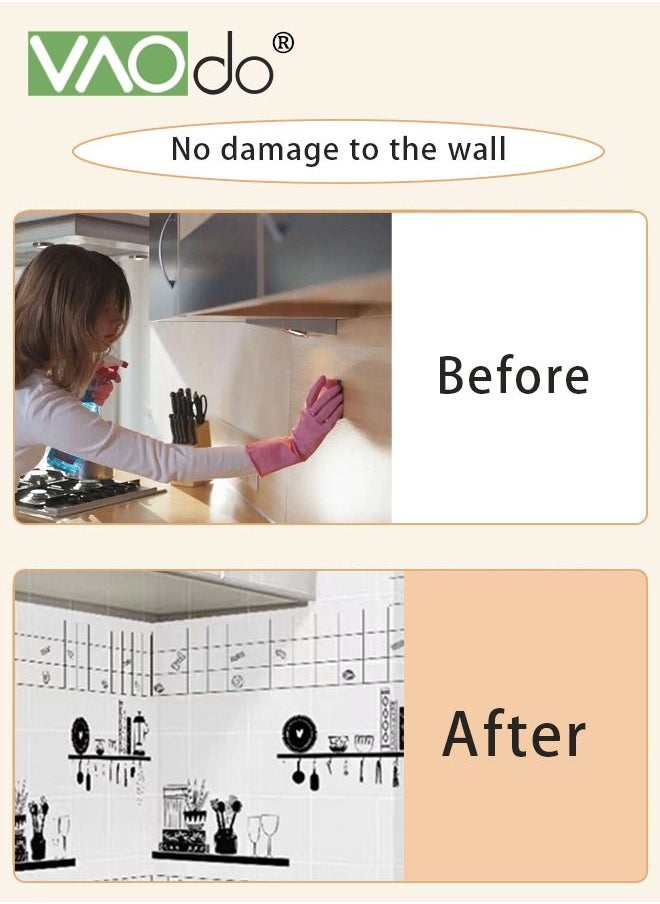 VAOdo - Contact Paper Clear Wall Protector Self Adhesive Removable Vinyl Film Clear Plastic Backsplash Kitchen Oil Resistant Waterproof Sticker Foil Heat Resistant Furniture Door Scratch Resistant Wallpaper C - Image 1