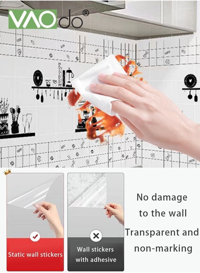 VAOdo - Contact Paper Clear Wall Protector Self Adhesive Removable Vinyl Film Clear Plastic Backsplash Kitchen Oil Resistant Waterproof Sticker Foil Heat Resistant Furniture Door Scratch Resistant Wallpaper C - Image 1